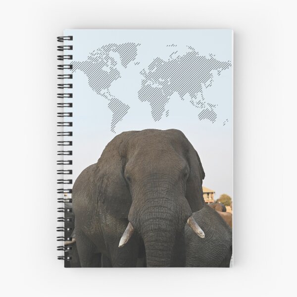 Item preview, Elephants of Botswana with a version of the world map designed and sold by CHASAcreative.