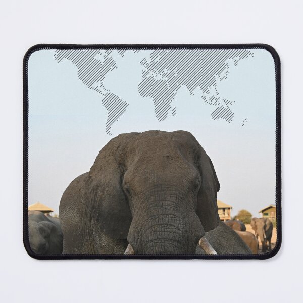 Item preview, Elephants of Botswana with a version of the world map designed and sold by CHASAcreative.