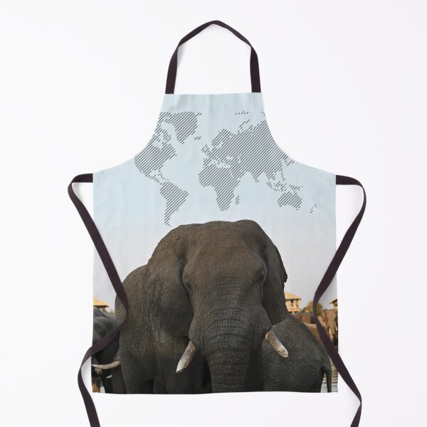 Item preview, Elephants of Botswana with a version of the world map designed and sold by CHASAcreative.