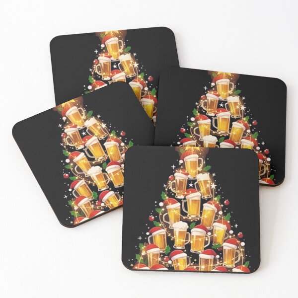 Item preview, Hopped Holly Jolly Christmas Tree | Beer Mug Stacks & Santa Hats designed and sold by Fun-and-joy.