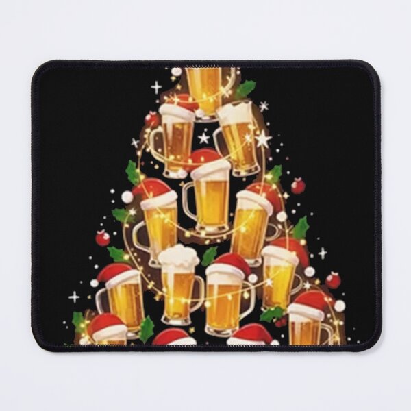 Item preview, Hopped Holly Jolly Christmas Tree | Beer Mug Stacks & Santa Hats designed and sold by Fun-and-joy.