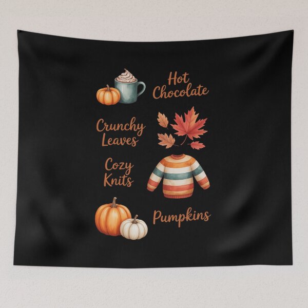 Item preview, Hot Chocolate Crunchy Leaves Cozy Knits Pumpkin Every Fall designed and sold by SnackPAC.