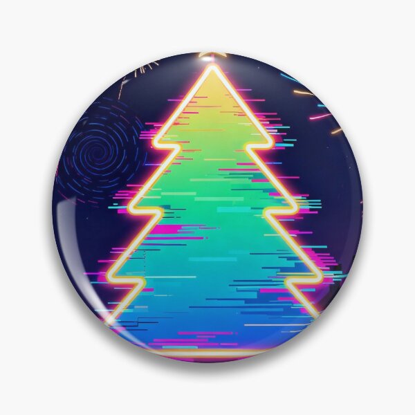 Item preview, Neon Glitch Christmas Tree – Cyberpunk Fireworks Night ,Vector Art designed and sold by BlueYasmine.