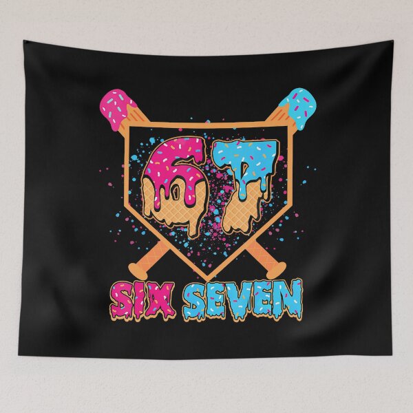 Item preview, Six Seven Ice Cream Drip Baseball 67 Funny Meme ns designed and sold by TaraAnnie.