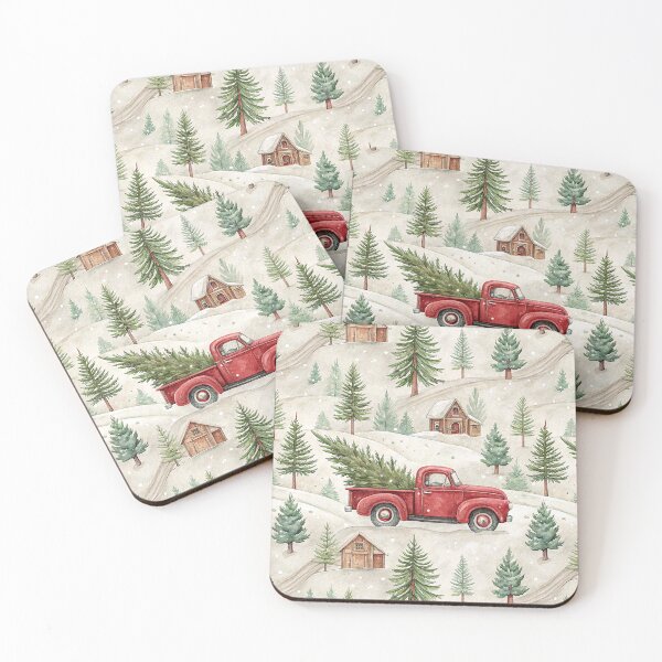 Item preview, Vintage red Christmas truck designed and sold by Merrylands Artshop.