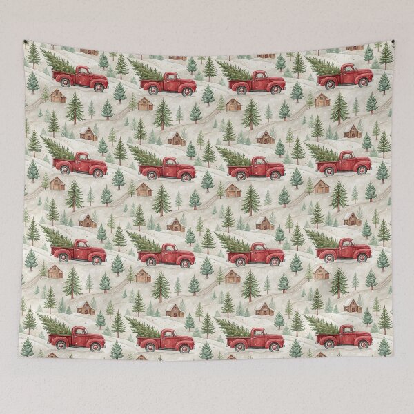 Item preview, Vintage red Christmas truck designed and sold by Merrylands Artshop.