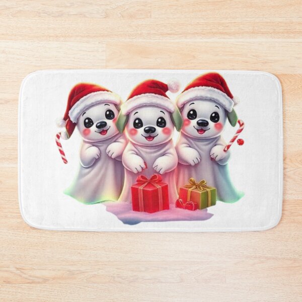 Item preview, Three Cute Christmas Ghost Puppies with Gifts – Kawaii Spooky Holiday Dogs designed and sold by BSL-STORE.