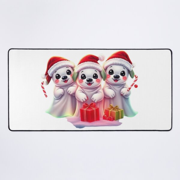 Item preview, Three Cute Christmas Ghost Puppies with Gifts – Kawaii Spooky Holiday Dogs designed and sold by BSL-STORE.