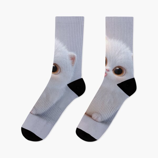 Item preview, Cute White Kitten Peek – Adorable Big-Eyed Cat Illustration designed and sold by Grafititee.