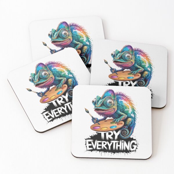 Item preview, Funny Chameleon Artist - Try Everything, Creative Soul designed and sold by SolaoLab.