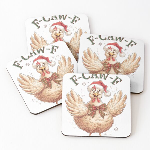 Item preview, Funny Christmas Chicken F-CAW-F Holiday Design designed and sold by LunaPixelStudio.