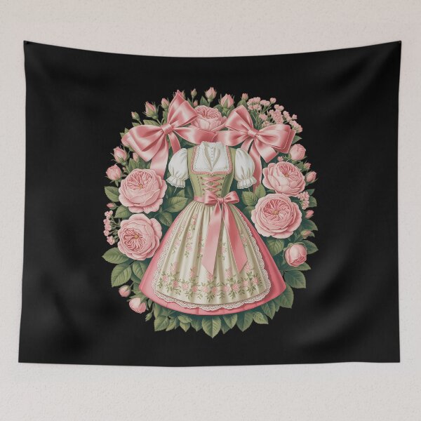 Item preview, Oktoberfest Women Coquette Dirndl German Tee Octoberfest Pink  designed and sold by estellaken.