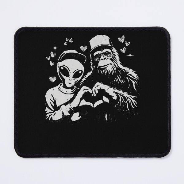 Item preview, Funny Alien Bigfoot Valentine Quirky Cryptid Love Artwork designed and sold by DoraBlanche.