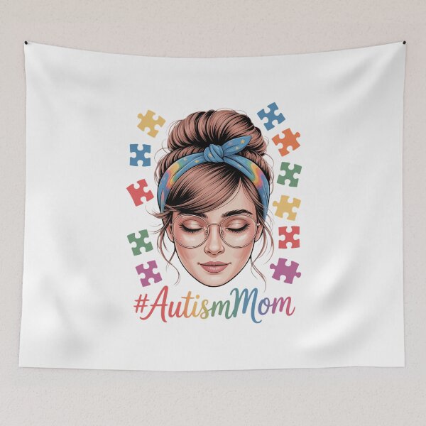 Item preview, Autism Awareness Mom Messy Bun Women Mama Mother Day designed and sold by VENOM0RIOT.