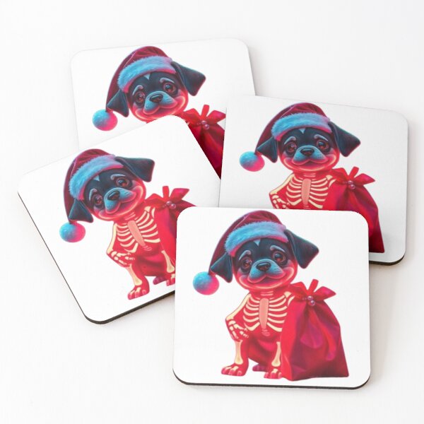 Item preview, Glow in the Dark Skeleton Christmas Puppy with Santa Sack – Neon Spooky Cute Dog designed and sold by BSL-STORE.