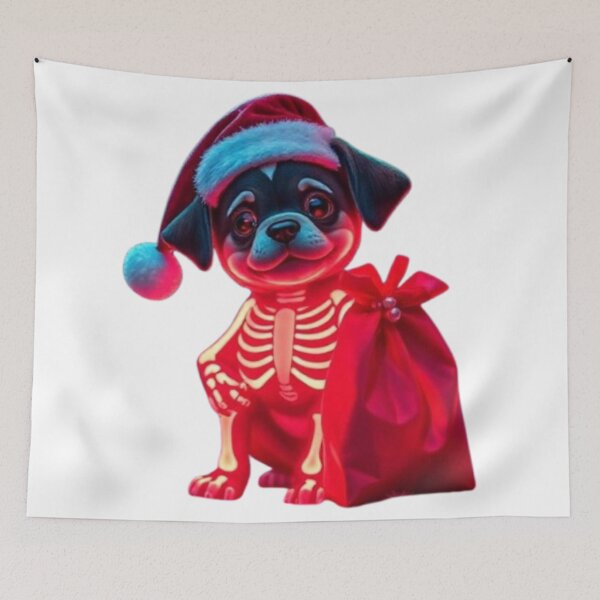 Item preview, Glow in the Dark Skeleton Christmas Puppy with Santa Sack – Neon Spooky Cute Dog designed and sold by BSL-STORE.