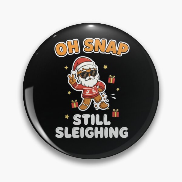 Item preview, Funny gingerbread shirt Oh Snap Still Sleighing T-Shirt, cool Christmas joke gift, festive cartoon cookie graphic tee designed and sold by Kukiishop.