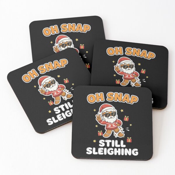 Item preview, Funny gingerbread shirt Oh Snap Still Sleighing T-Shirt, cool Christmas joke gift, festive cartoon cookie graphic tee designed and sold by KUKUYET.