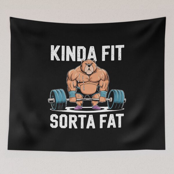 Item preview, Kinda Fit Sorta Fat Funny Gym Body Cute Bear Retro designed and sold by DonnieJennie.