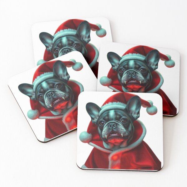 Item preview, Vampire French Bulldog Santa – Spooky Christmas Frenchie in Red Cape designed and sold by BSL-STORE.