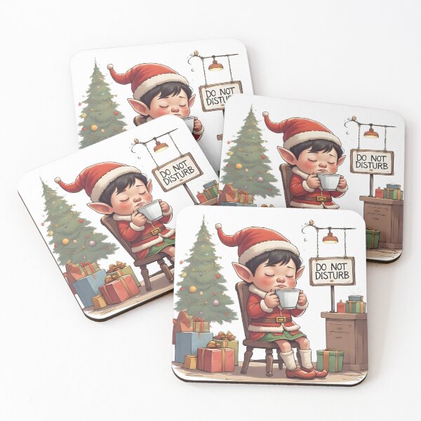 Item preview, Elf On Coffee Break – Cute Funny Holiday Design designed and sold by GiggleSnaps.