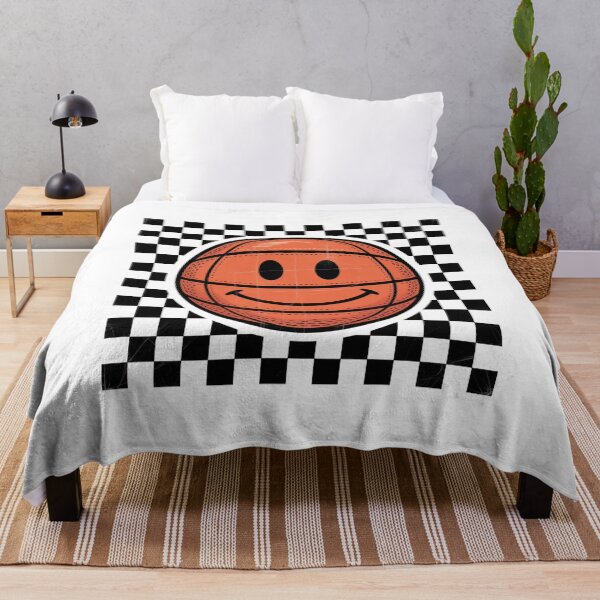 Item preview, Game Day Basketball Smile Face Checkered designed and sold by DianaStantzo.