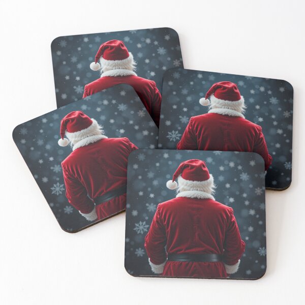 Item preview, Santa Claus From Behind – Festive Christmas Back View in Red Velvet Suit designed and sold by PixelVibe782.