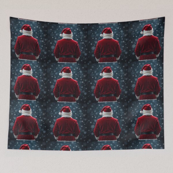 Item preview, Santa Claus From Behind – Festive Christmas Back View in Red Velvet Suit designed and sold by PixelVibe782.