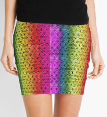 Flower of Life rainbow Mini Skirt