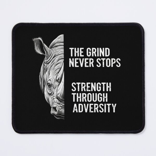 Item preview, Rhinoceros Motivation Quote: Strength Through Adversity Mental Toughness Training Quote designed and sold by Inkwell grove.