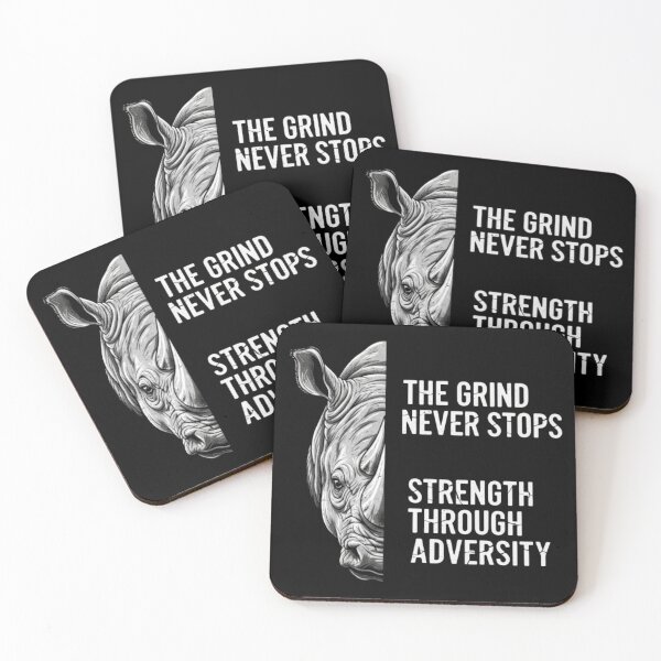 Item preview, Rhinoceros Motivation Quote: Strength Through Adversity Mental Toughness Training Quote designed and sold by Inkwell grove.