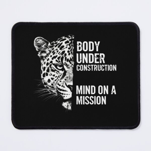 Item preview, Fierce Jaguar Fitness Motivation & Goal Setting Design Body Under Construction Mind On A Mission designed and sold by Inkwell grove.