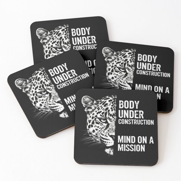 Item preview, Fierce Jaguar Fitness Motivation & Goal Setting Design Body Under Construction Mind On A Mission designed and sold by Inkwell grove.