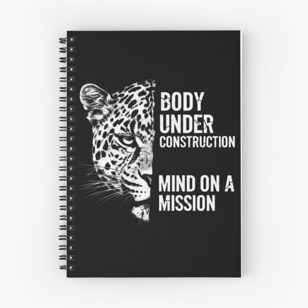 Item preview, Fierce Jaguar Fitness Motivation & Goal Setting Design Body Under Construction Mind On A Mission designed and sold by Inkwell grove.
