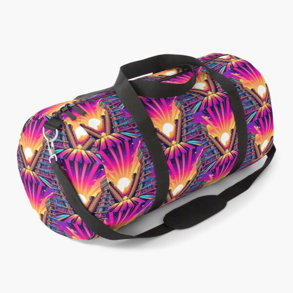Item preview, Neon Mesoamerican Pyramid Sunset – Futuristic Ancient Vibes designed and sold by Dogandesighn.