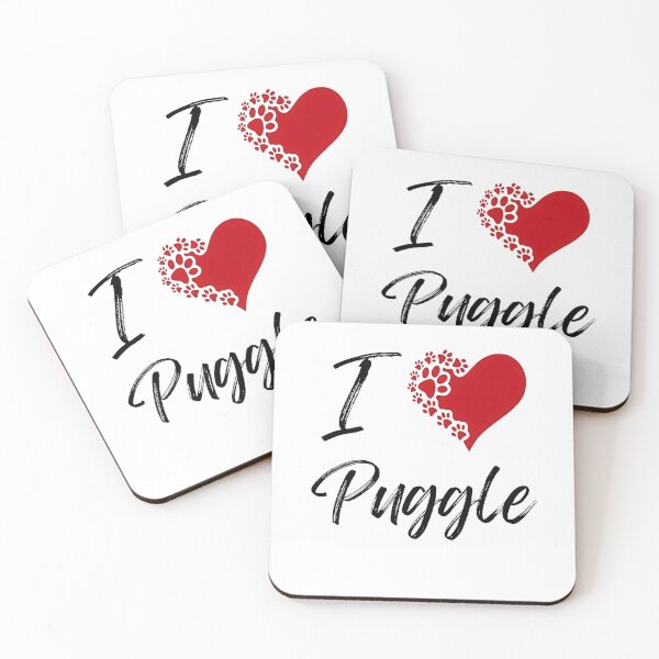 Item preview, I Love Puggle T-Shirt - Puggle Paw Print Heart Design Tee - Cute Dog Lover Gift designed and sold by jinaru3.