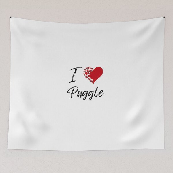 Item preview, I Love Puggle T-Shirt - Puggle Paw Print Heart Design Tee - Cute Dog Lover Gift designed and sold by jinaru3.