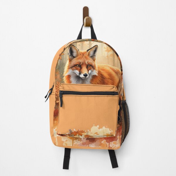 Item preview, Autumn Scout - Red Fox in Golden Forest Watercolor designed and sold by JoMoPrints.