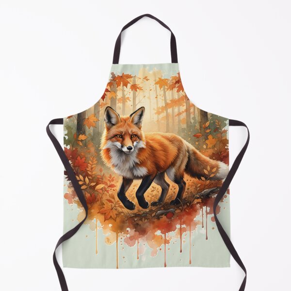 Item preview, Autumn Scout - Red Fox in Golden Forest Watercolor designed and sold by JoMoPrints.