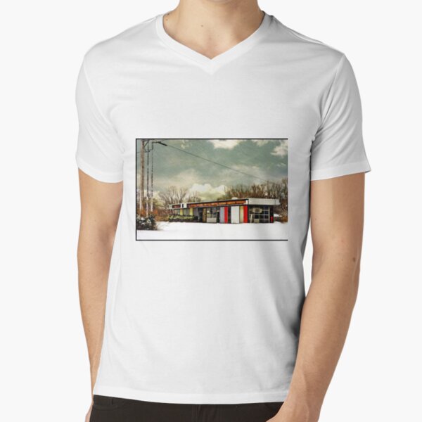I-90 2-27-08 7:44 AM NEW YORK V-Neck T-Shirt