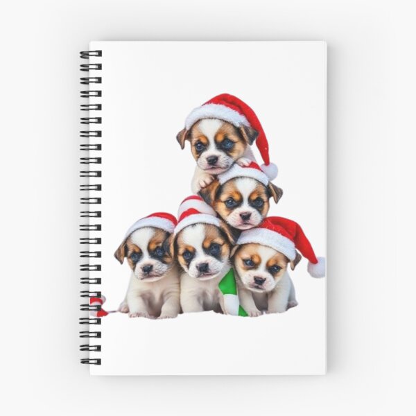 Item preview, Christmas Puppy Pyramid in Snow – Six Adorable Santa Puppies Stack designed and sold by BSL-STORE.