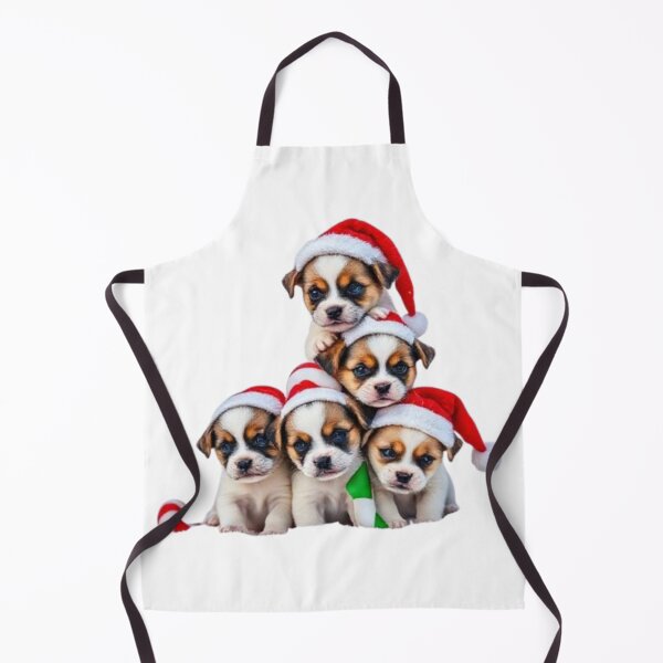 Item preview, Christmas Puppy Pyramid in Snow – Six Adorable Santa Puppies Stack designed and sold by BSL-STORE.
