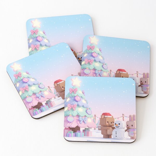 Item preview, Pastel Minecraft Christmas Village – Cute Voxel Holiday Art designed and sold by MuseAI.