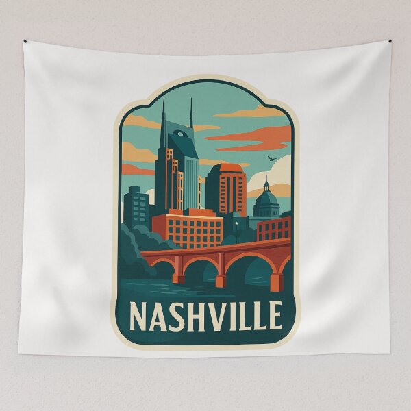 Item preview,  Scenic Nashville Skyline with Bridge View designed and sold by Places On Earth.