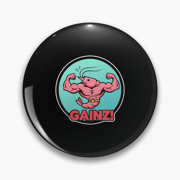 Item preview, Funny Shrimp Gains Gainz Gym Pun Bodybuilding Workout Humor designed and sold by OnaConnie.