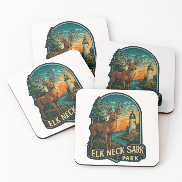 Item preview,  Sunset View at Elk Neck Sark Park with Deer and Lighthouse designed and sold by Places On Earth.