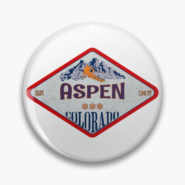 Item preview, Aspen Ski Resort, Colorado, Vintage skiing badge design designed and sold by Wanderful-roads.