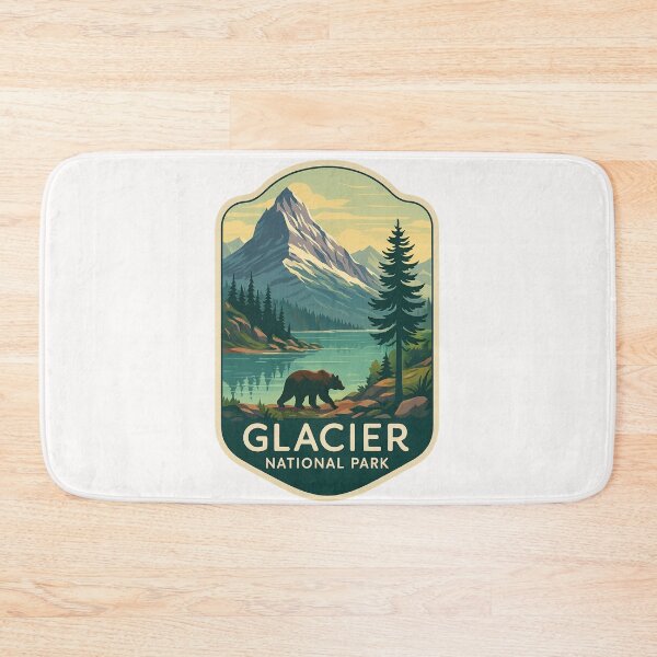 Item preview,  Glacier National Park Bear and Mountain Reflection designed and sold by Places On Earth.
