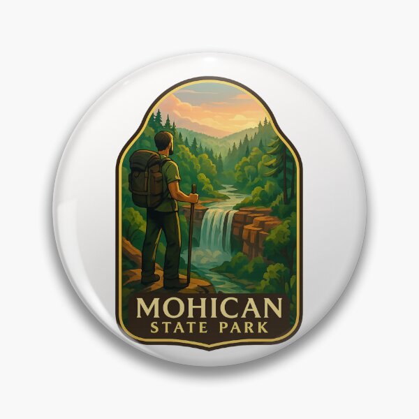 Item preview, Mohican State Park Hiker Overlooking Lyons Falls designed and sold by Places On Earth.