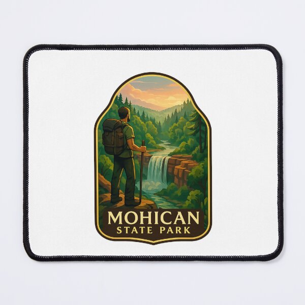 Item preview, Mohican State Park Hiker Overlooking Lyons Falls designed and sold by Places On Earth.